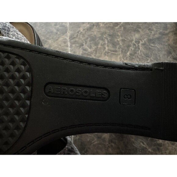 Aerosoles Carlisle Wedge Strappy Sandal snakeskin Print Open Toe 8M - Picture 5 of 7